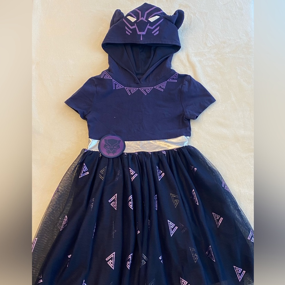 Girls Marvel Black Panther dress with Hood